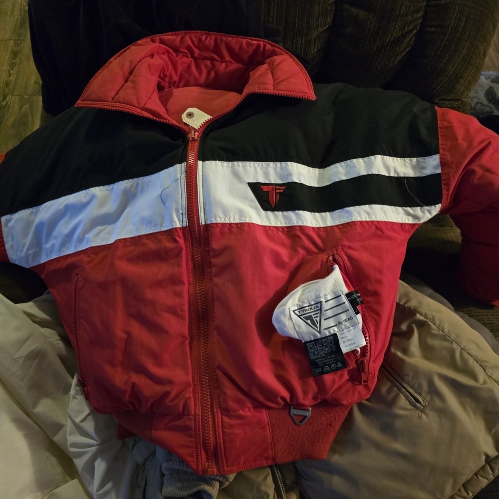 Vintage Tyrolia By Head Jacket Mens Reverse  Red Black White Ski Puffer 80s  Lg‎ - Picture 6 of 8